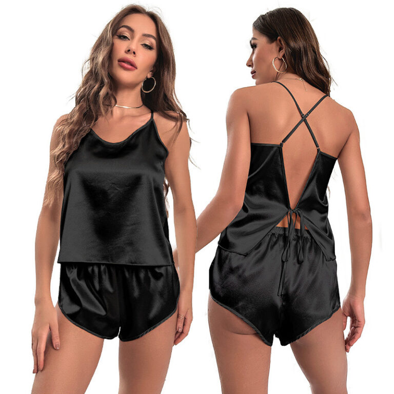 2025 novo estilo de seda gelo estilingue pijamas f