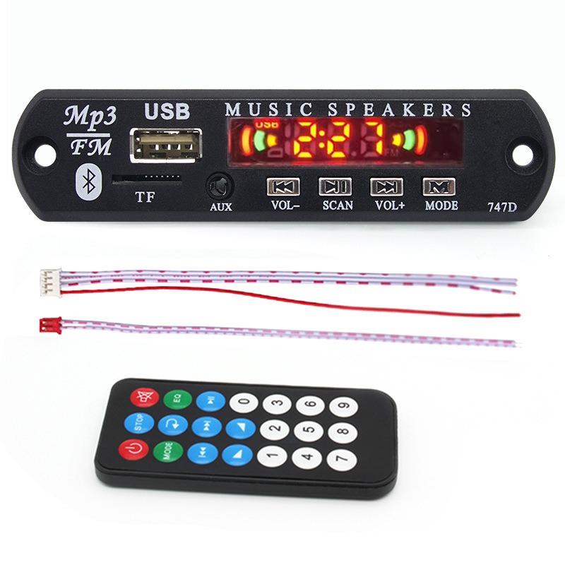 DC 12V Bluetooth 5.0 Kit Para Carro Sem Fio MP3 Deco Board Áudio WMA Lossless USB AUX TF Rádio FM