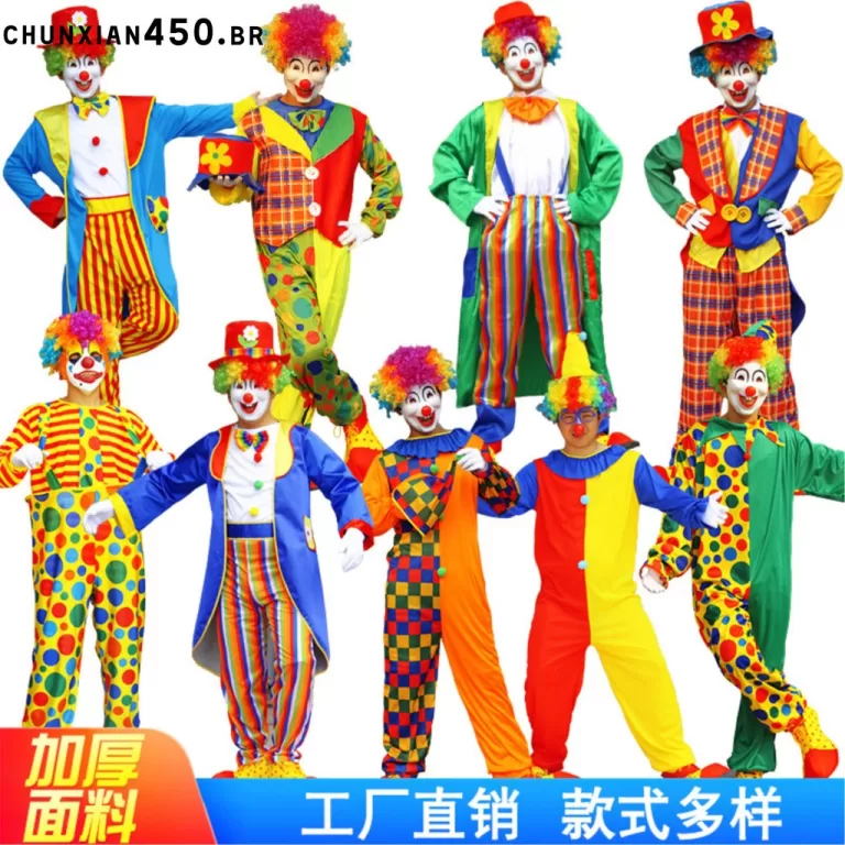 Trajes de desempenho de palhaço adulto de Hallowe