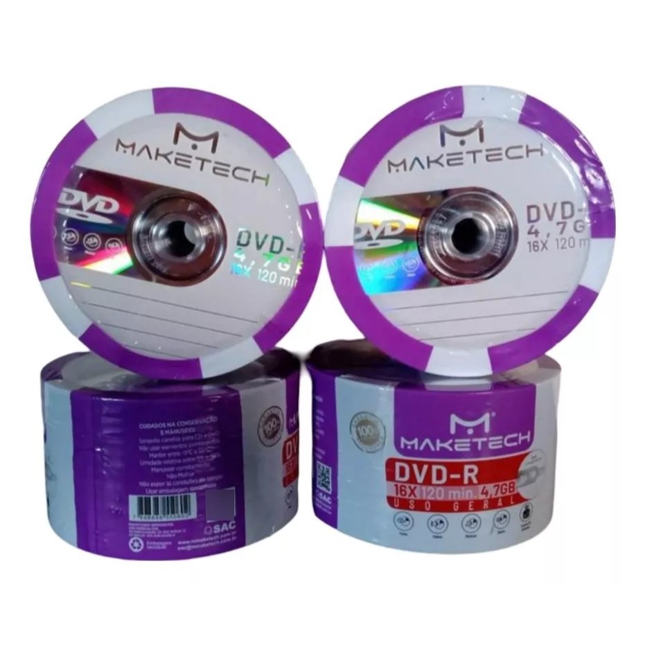 100 Dvd-r Maketech 4.7gb 16x Original – Promoção