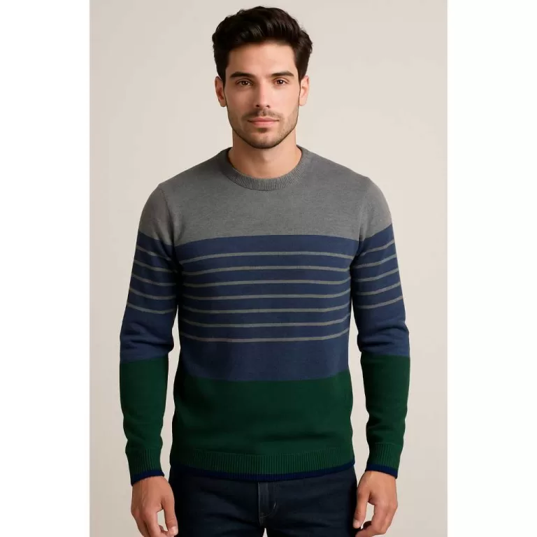 Blusa Suéter Frio Masculino Suéter Listrada Bás