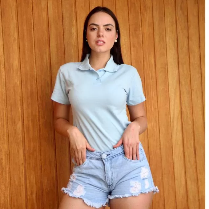 Camisetas Femininas Gola Polo Promoção Baby Look