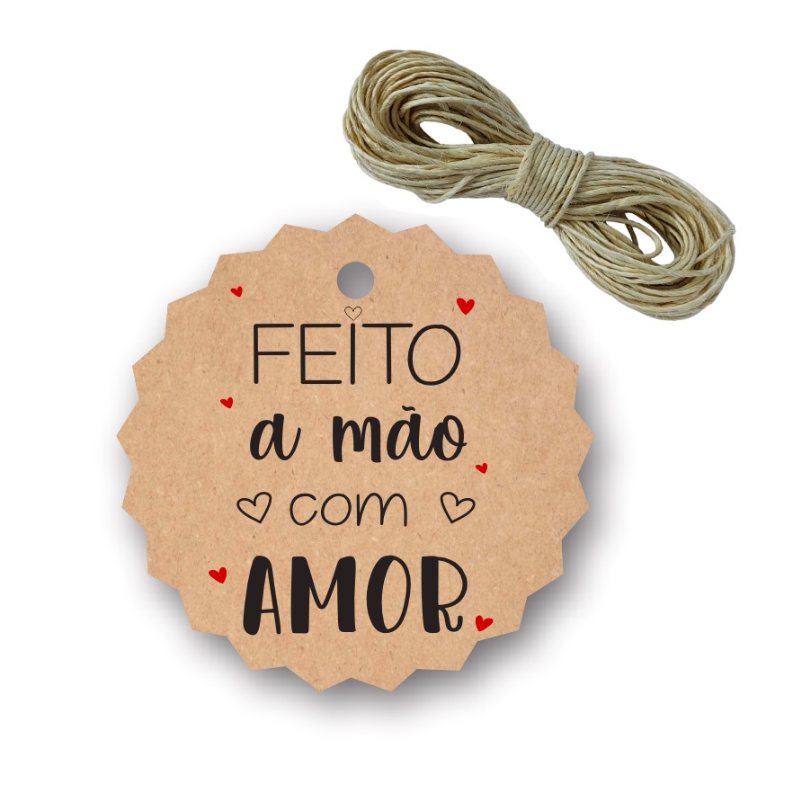 110 Tag Kraft Personalizadas +120 adesivos/ Lacre padrão