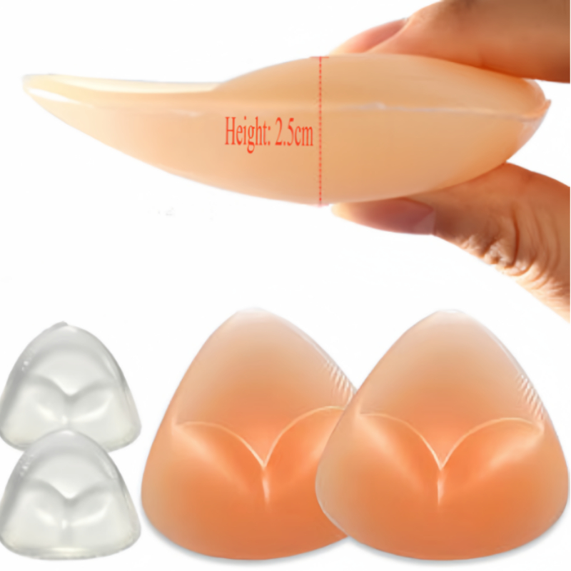 Almofadas de Silicone Impermeáveis para Seios – Sutiã Biquíni Invisível e Autoadesivo, Tamanho Único