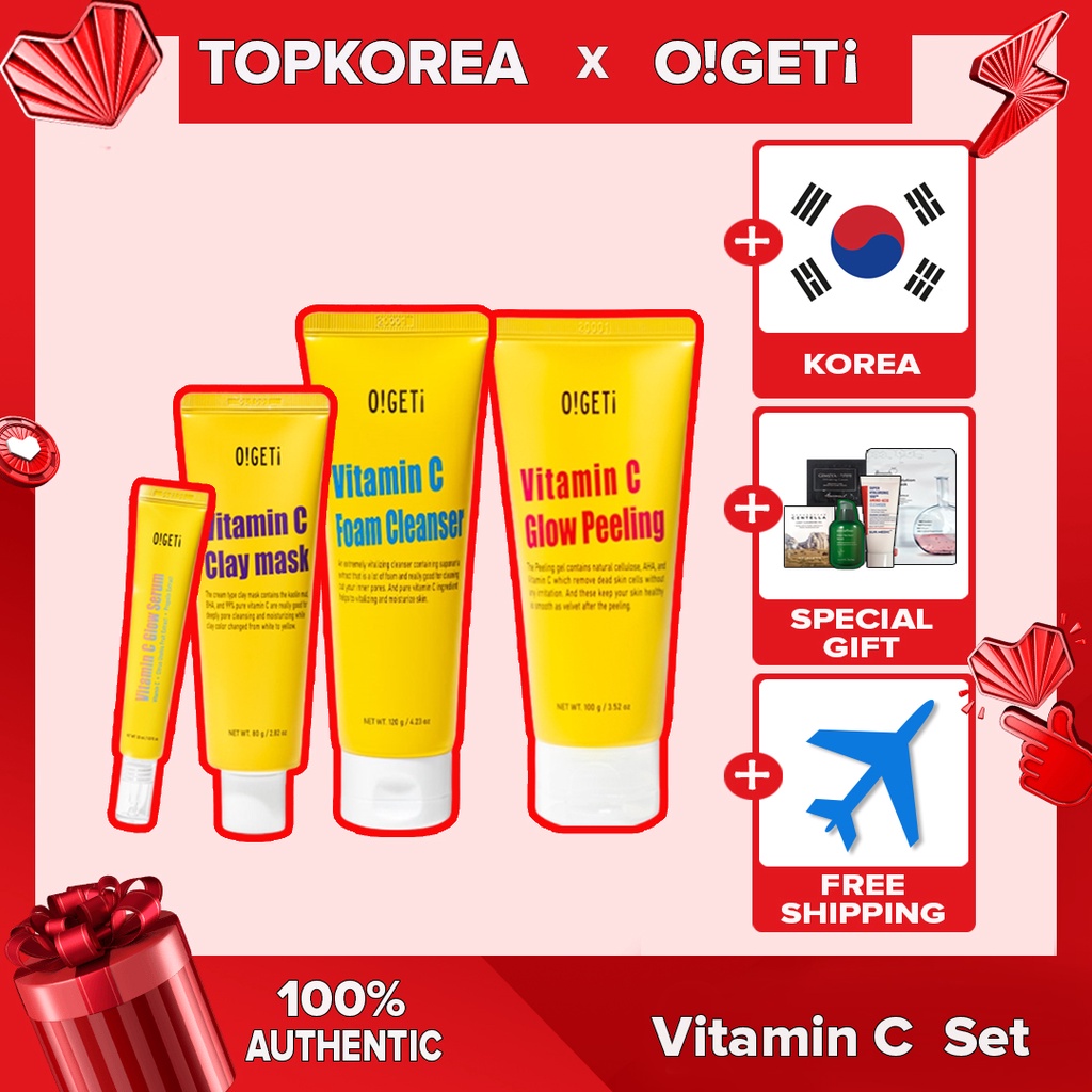 O  GETi < 1 . Espuma De Limpeza Com Vitamina C , 2 Peeling Brilhante , 3 Máscara De Argila , 4 Soro