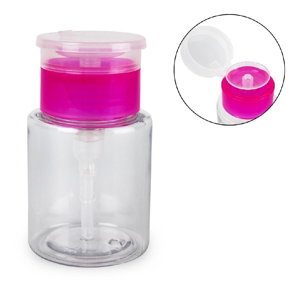 Porta Acetona Plástico Removedor de Esmalte Dosador 100ml Álcool Manicure Nail Designer Frasco Pump