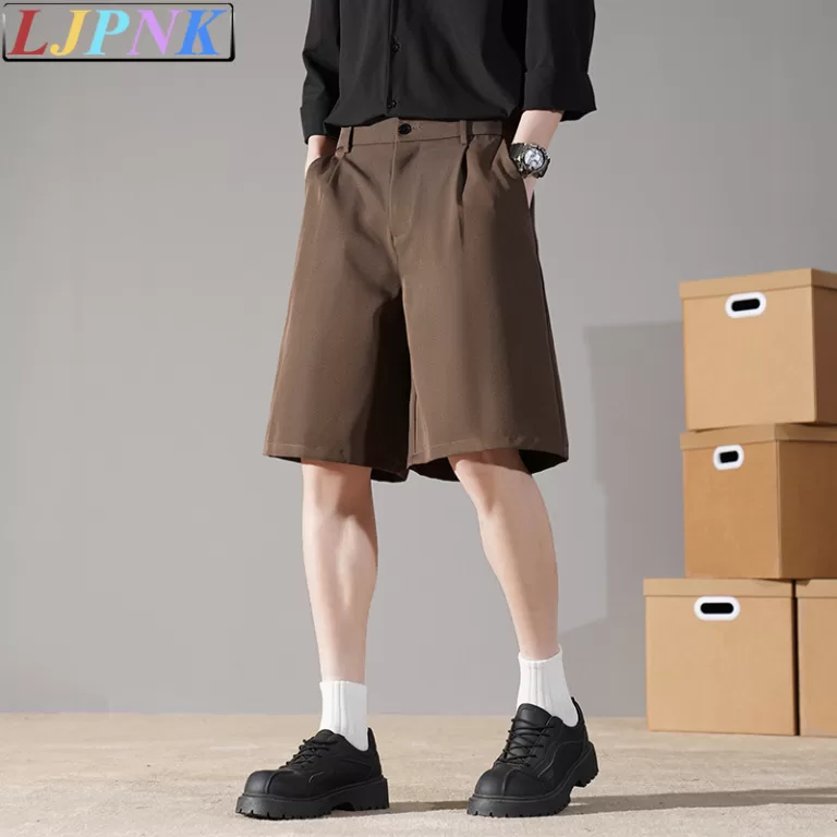 Shorts Masculinos LJPNK Estilo Coreano  Calças De