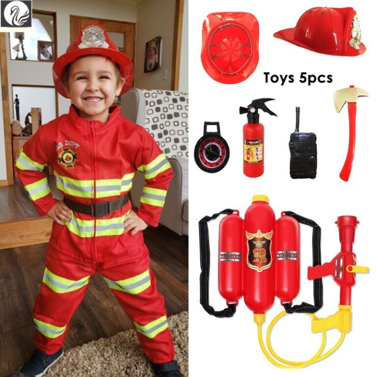 V3DH Fantasia de Bombeiro Cosplay para Meninos e M