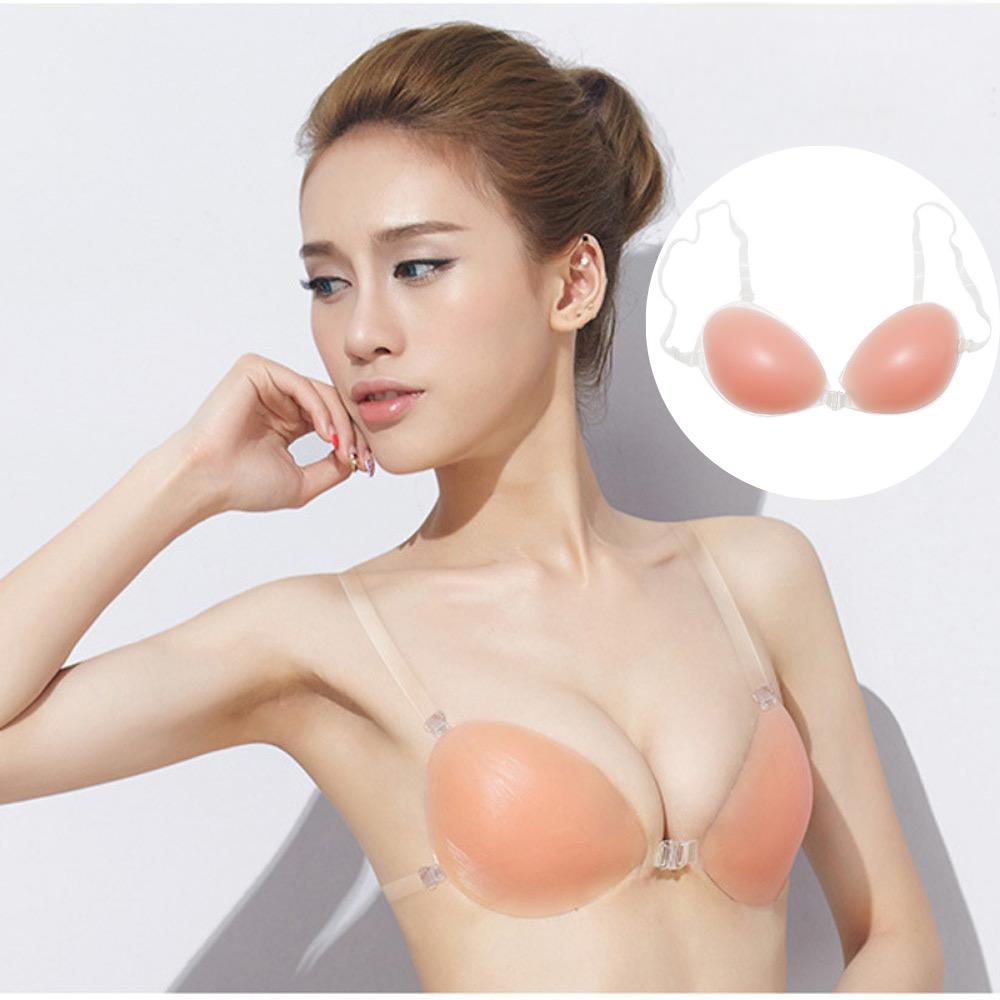 Sutiã De Silicone Adesivo De 1-1.4 Cm De Espessura Na Pele E Transparente-Modelador Push-Up Decote I