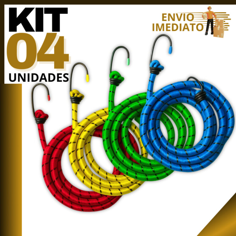 Kit 4 Corda Elástica 150cm x 8mm | Para Moto, Bag
