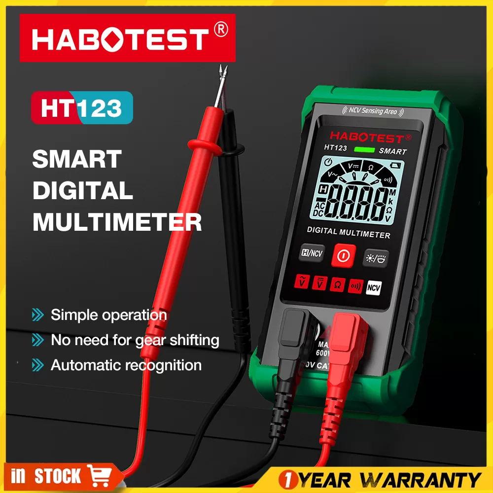 HABOTEST HT123 Multímetro Digital Inteligente AC/DC Resistência À Tensão Testador De Medição De Cont