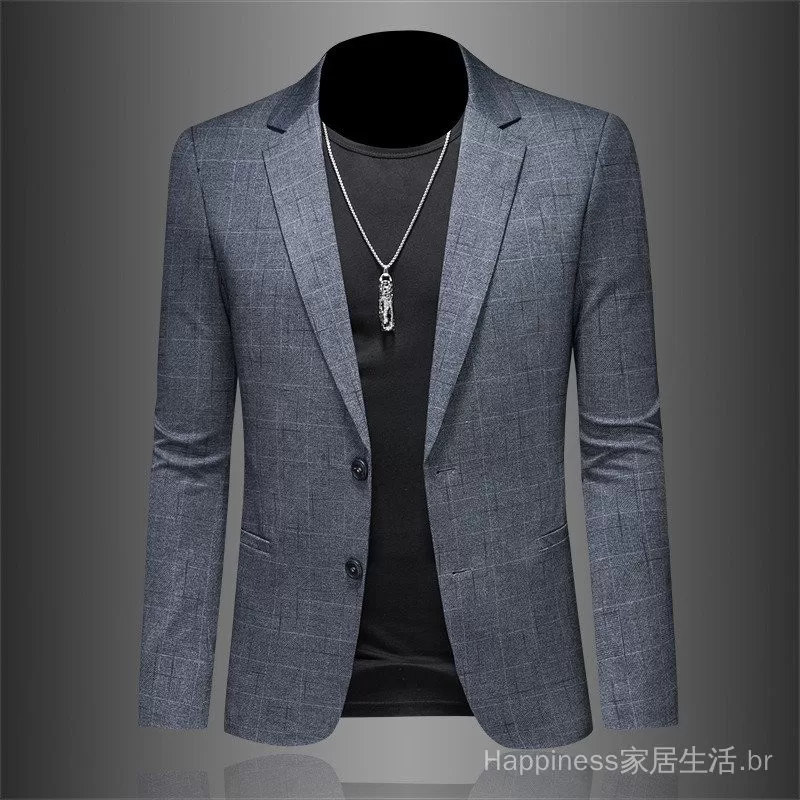 Envio em 24 horas  Primavera e Outono Novo Terno Casual Masculino Estilo Coreano Slim Fit Blazer Pe