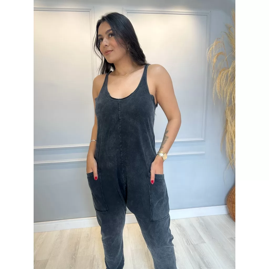 Macacão Saruel Feminino Malha 100% Algodão Confortável Cintura Alta Look Casual Básico Live