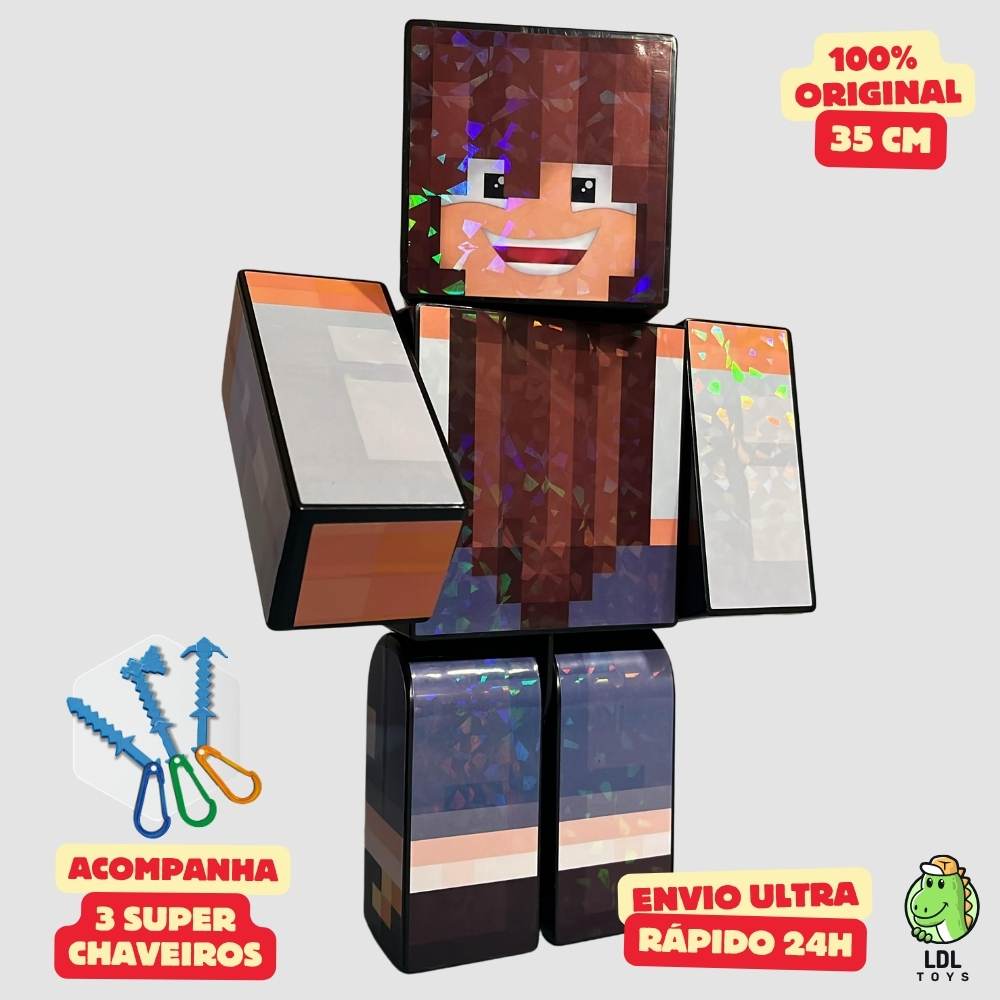 Boneco Duda Berud 35cm Articulado Acompanha 3 Chaveiros Youtuber Original Algazarra
