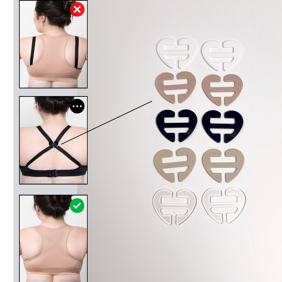 Clip para alças de sutiã Kit com Clips para juntar alças Modelo Coração zfit