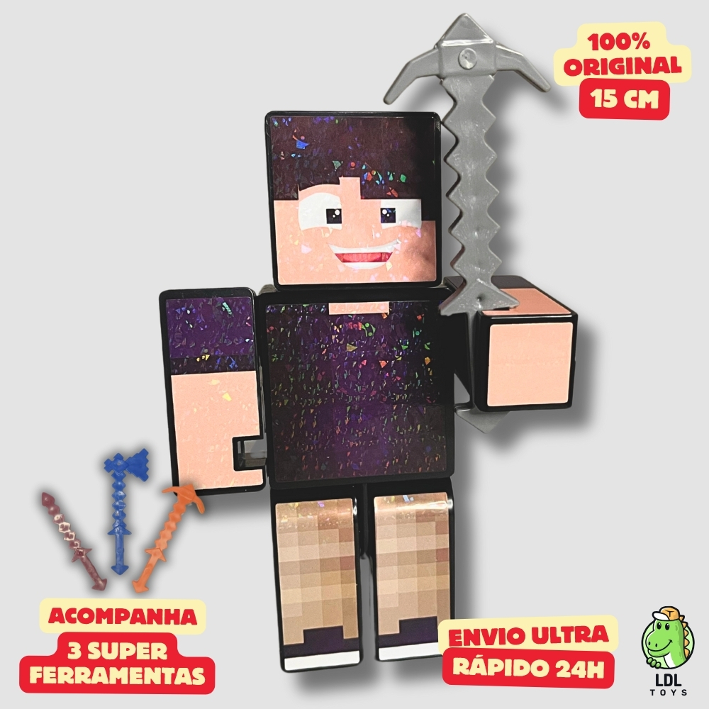 Boneco Marcelo DRV 15cm Articulado Acompanha 3 Ferramentas Youtuber Original Algazarra
