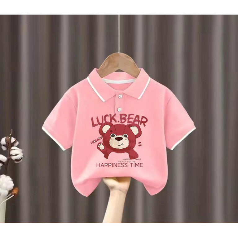 Camisa Polo Com Estampa De Urso Morango 2025 Para 
