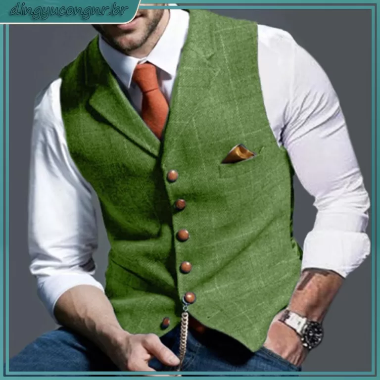 Colete Social Masculino Xadrez Oxford Slim Fit Com