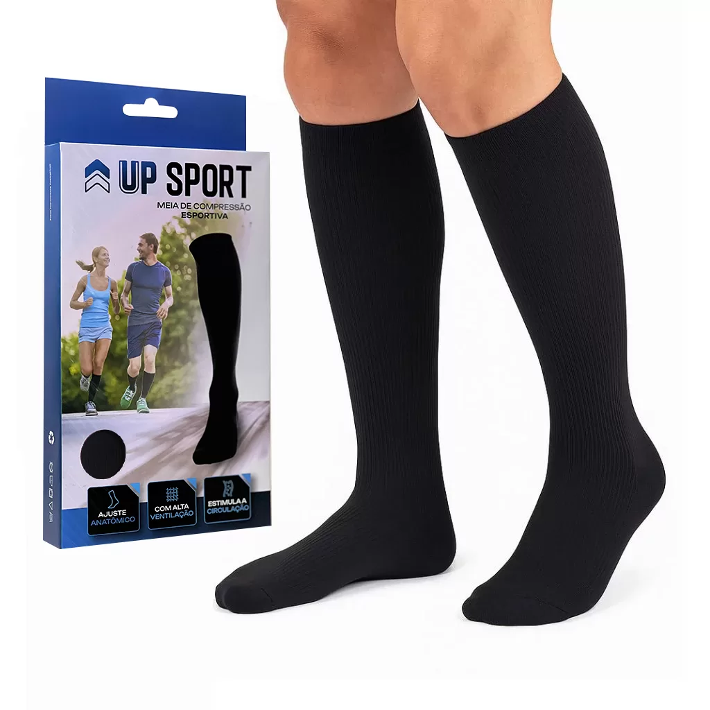 Meia Compressão Esportiva Corrida Cross Fitness Academia Alta Elasticidade Caminhada Up Sport 3/4