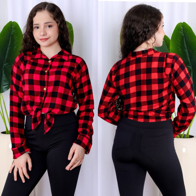 Camisa Xadrex Infantil e Juvenil Amarração