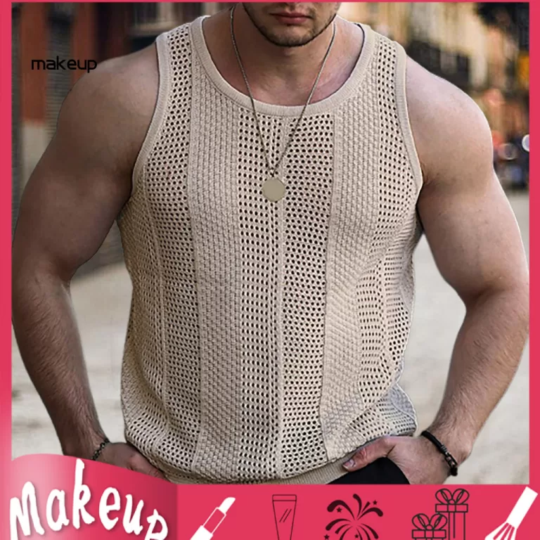 [Mk] Colete Masculino Sem Mangas Com Gola Redonda 