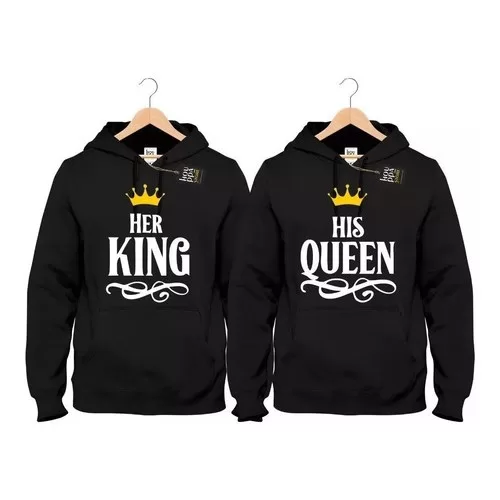 Conjunto Moletons Casal Her King His Queen