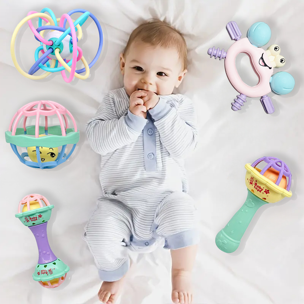 Manhattan Ball – Bola de Dentição, Guizo e Brinquedo Educativo Táctil para Bebê 0-3 Anos