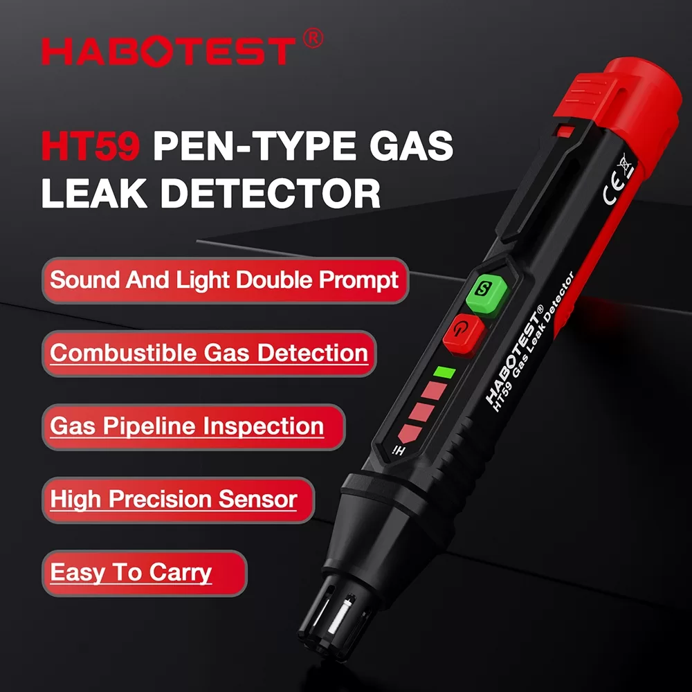 HABOTEST HT59 Detector De Vazamento De Gás Natural Portátil PPM Analisador Combustível