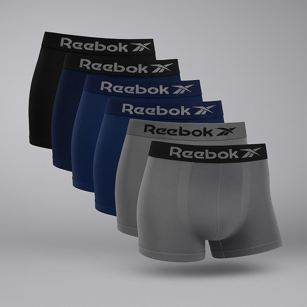 Kit 10 Cueca Box Reebok Original Masculina Boxer Sem Costura Microfibra Sem Costura Confortável Adul