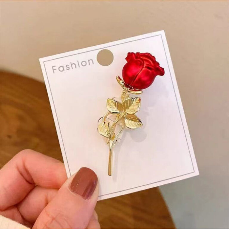 Broche de Rosa Vermelha Acessórios de Roupas de A