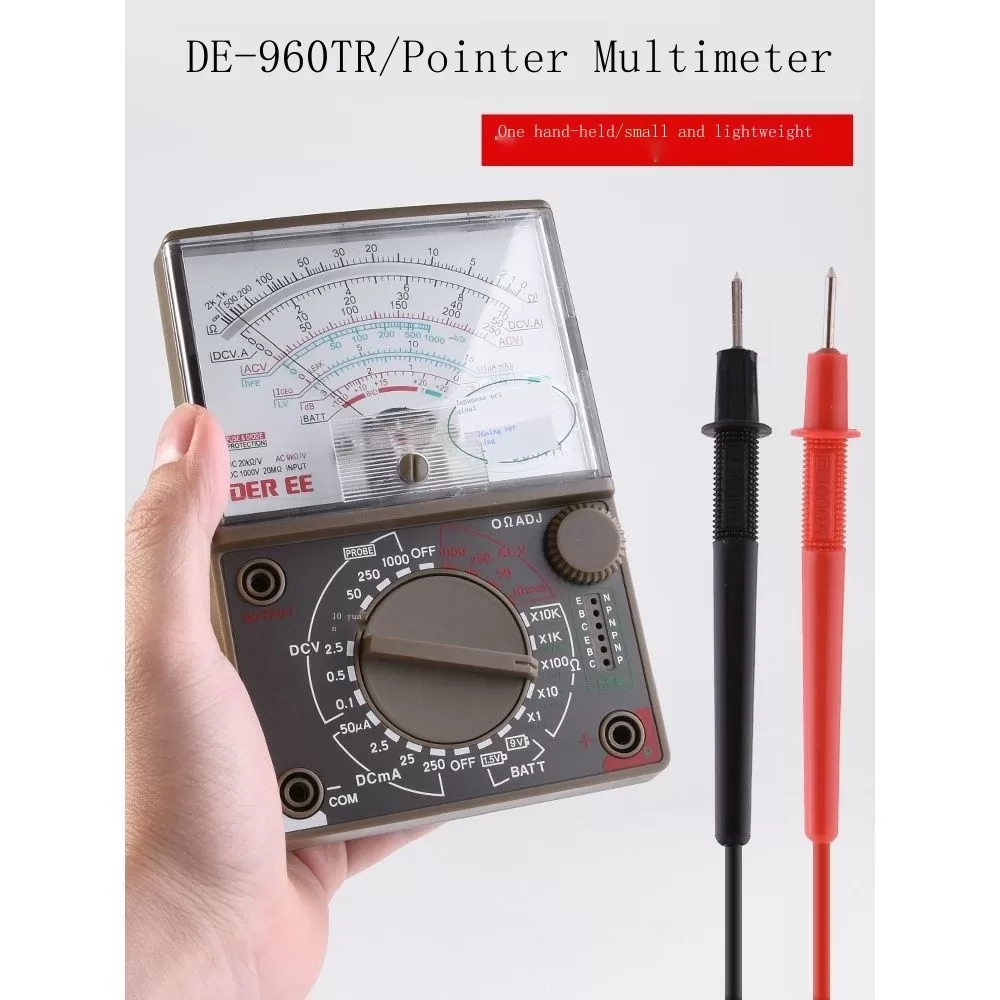 Tipo Ponteiro Multímetro Mecânico DE-960TR Multi-Função Técnica Escola Doméstica Eletricista Manuten