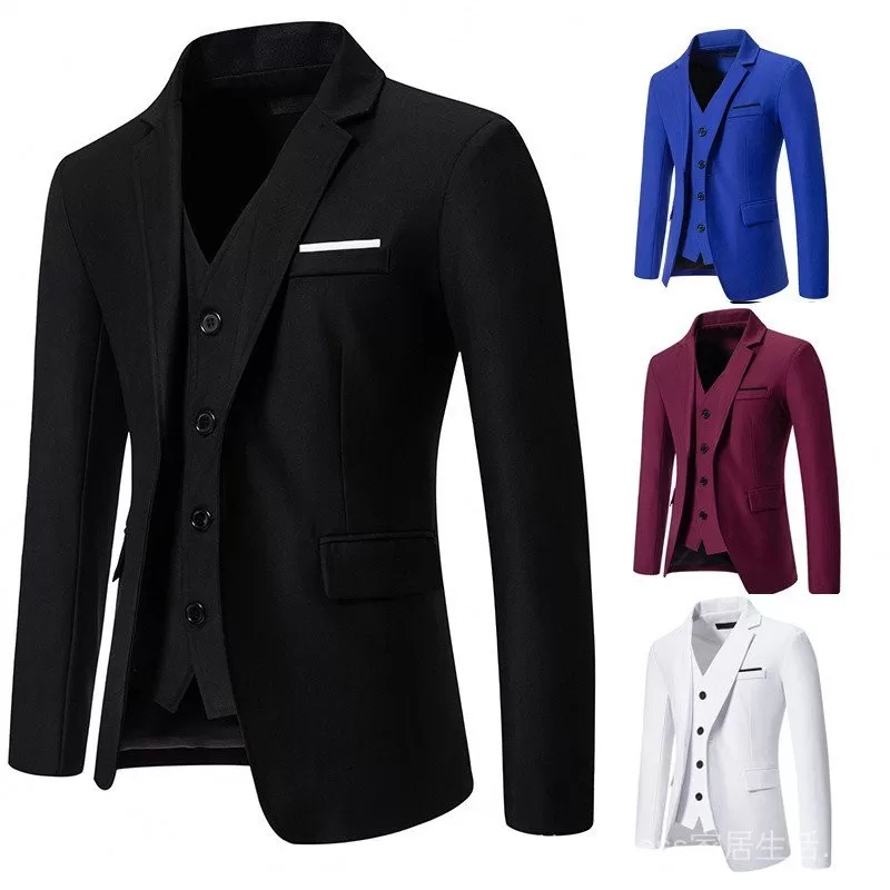 Envio em 24 horas  2024 Primavera e Outono Novo Terno Masculino Tamanho Europeu Bloco de Cores Comb