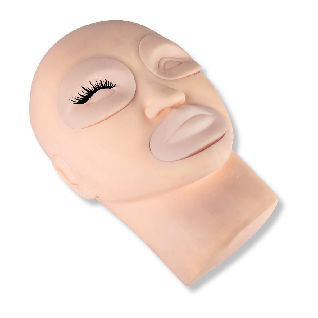 Cabeça Emborrachada Olhos Boca Removível Treino Make Cílios Manequim Aula Curso Micropigmentação