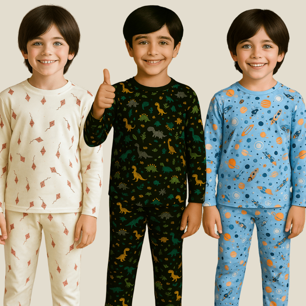 Pijama Infantil Suede Menino Longo Manga Comprida E Calça Confortável Estampado Inverno
