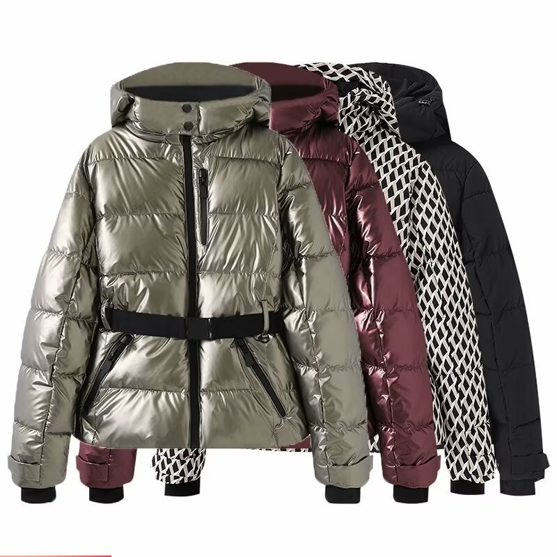 Novo estilo feminino estilo europeu americano moda simples All-Match cintura estreita com capuz algo