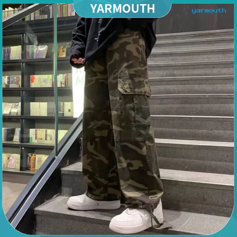 [YAR] Calças Largas Masculinas Camufladas Com Vá