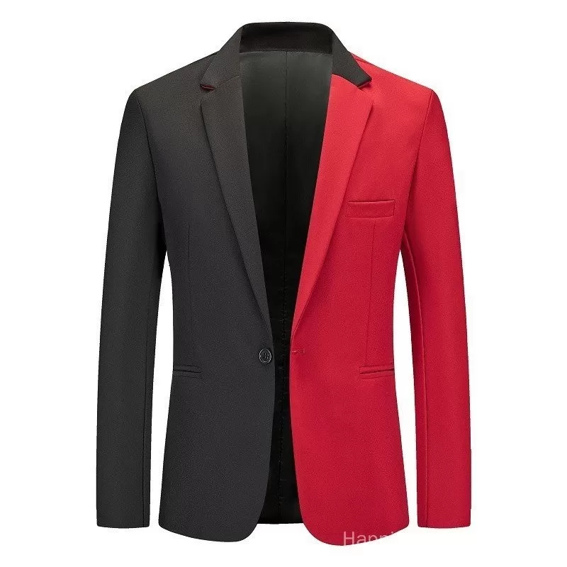 Envio em 24 horas 2024 Novo Terno Masculino Solto de Bloco de Cores de Primavera e Outono, Blazer