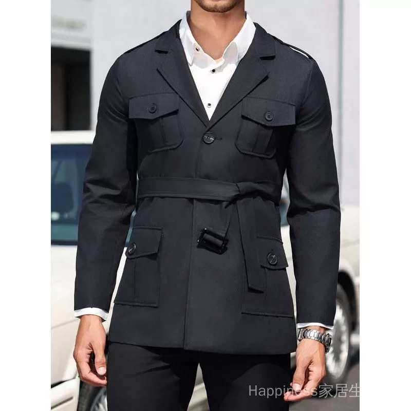 Envio em 24 horas  2024 Terno Masculino de Outono Inverno Tamanho Europeu Jaqueta Blazer Dupla Fren