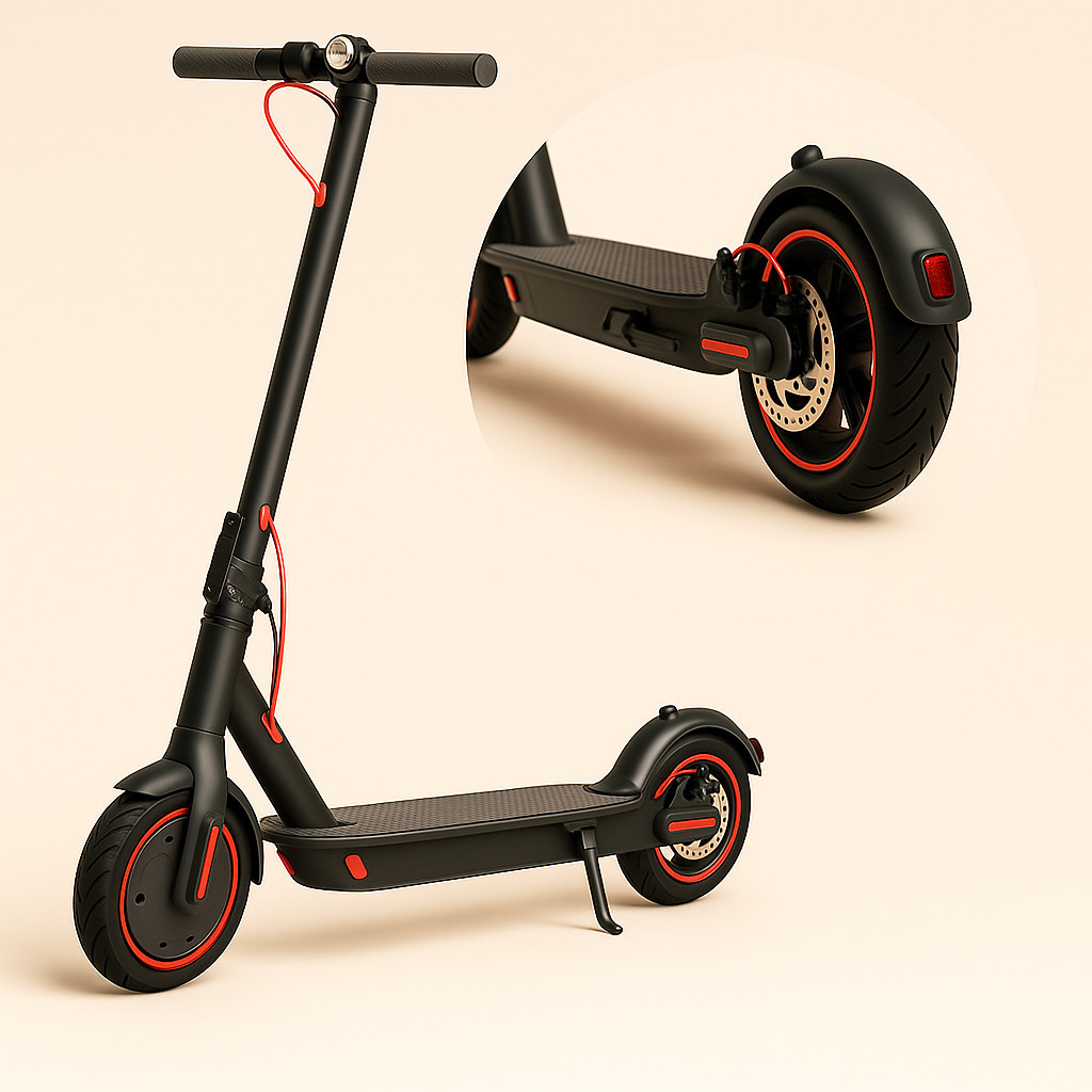 Patinete Elétrico Portátil Ajustável Original 30km/h Preto