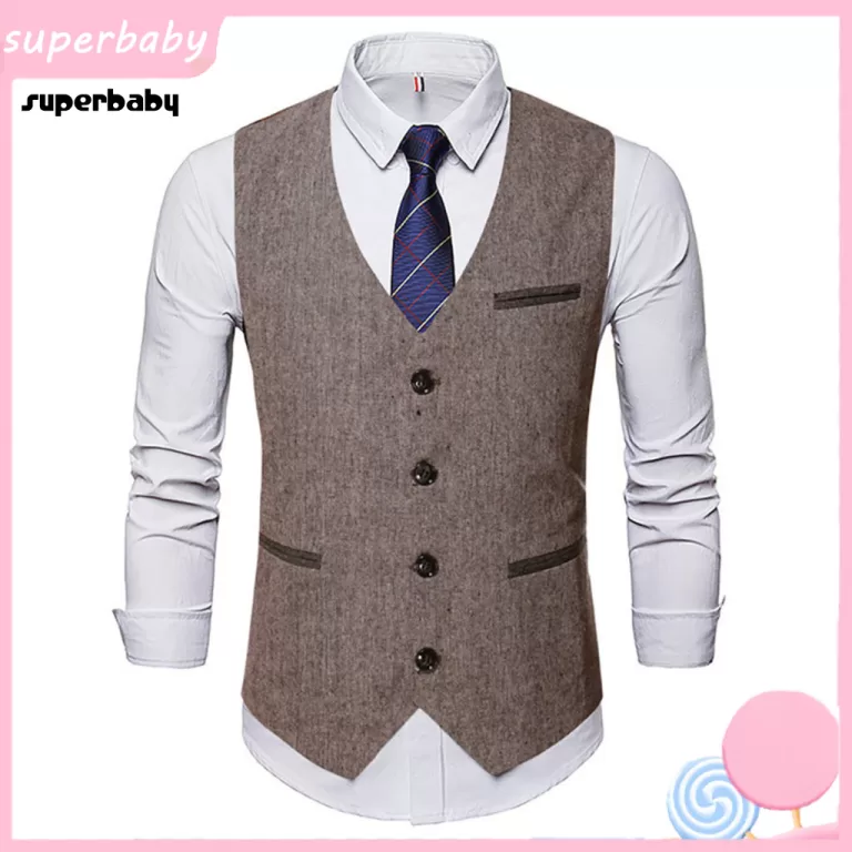 (Superbaby) Vintage Masculino Botões Terno Colete
