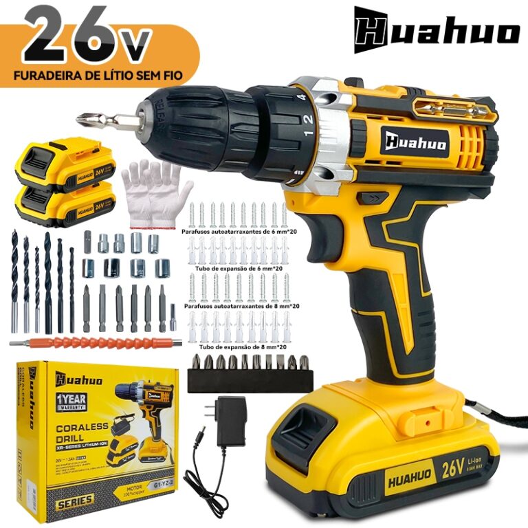 Furadeira Parafusadeira 26V/18V/12V Baterias Sem F