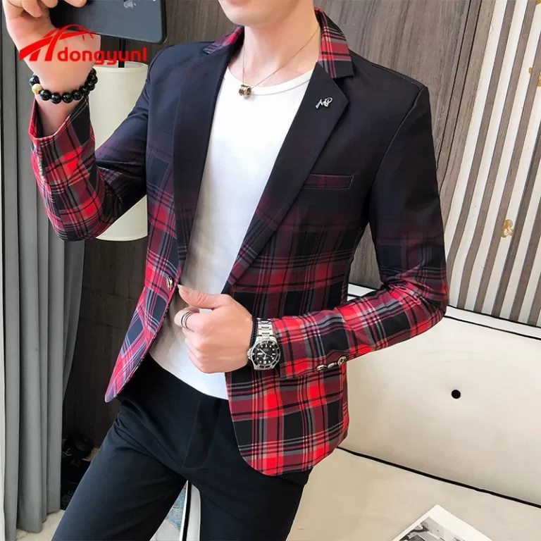 2025 Primavera Xadrez Homens Moda Blazer Business 