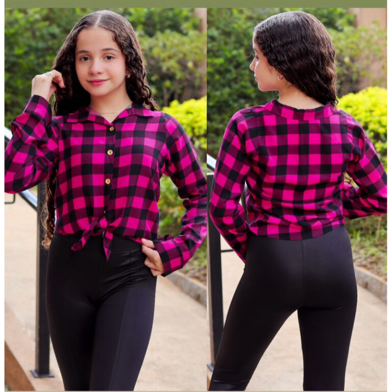 Camisa Infantil Xadrez Amarração