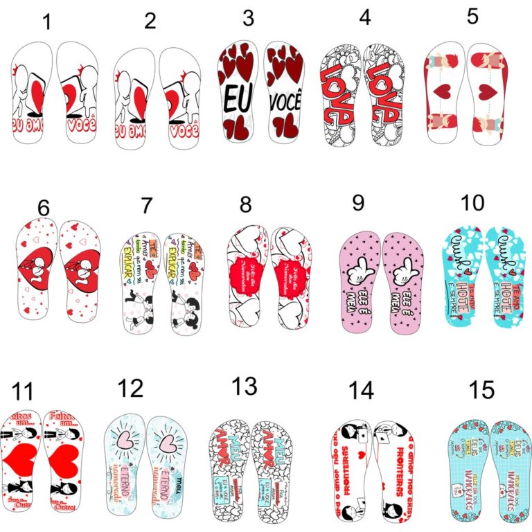 15 Estampas Impressas Prontas Chinelos Dia Dos Nam