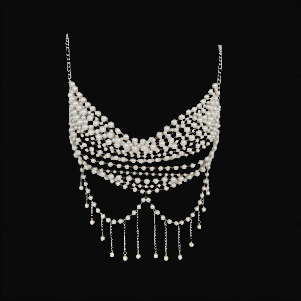 2025 novo estilo pérola frisada borla estilingue quente menina Festival de música usar camisola20250