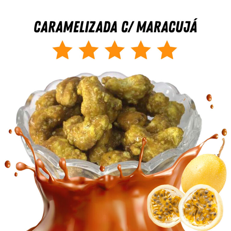 Castanha de Caju Caramelizada com Maracujá  ̵