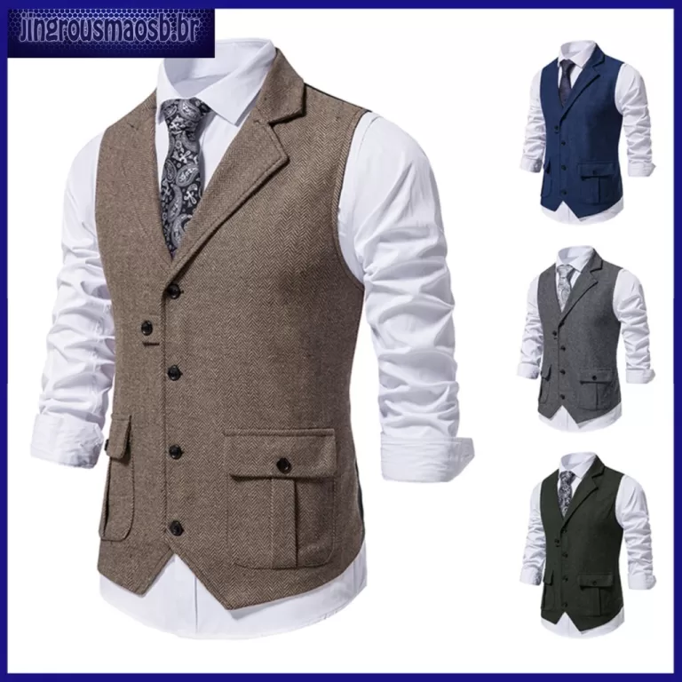 Men Suit Vest Business Attire Stylish Mens Slim Fi