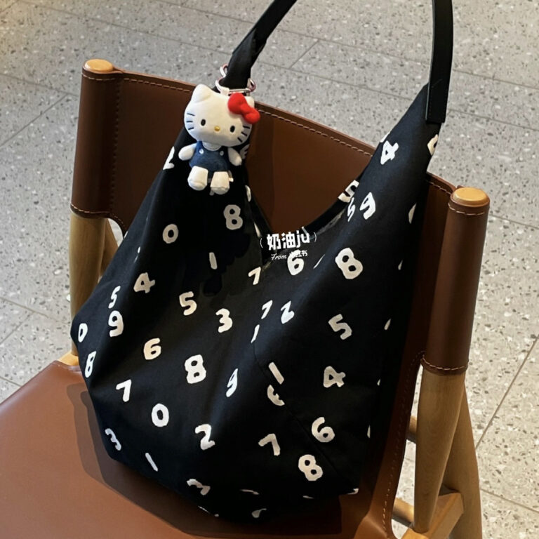 Bolsa de lona estilo ins, grande capacidade, um om