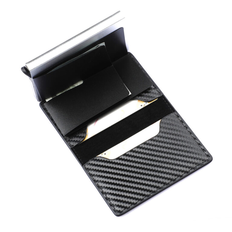 Carteira De Carbono Preto De 2 Peças , Antirroubo