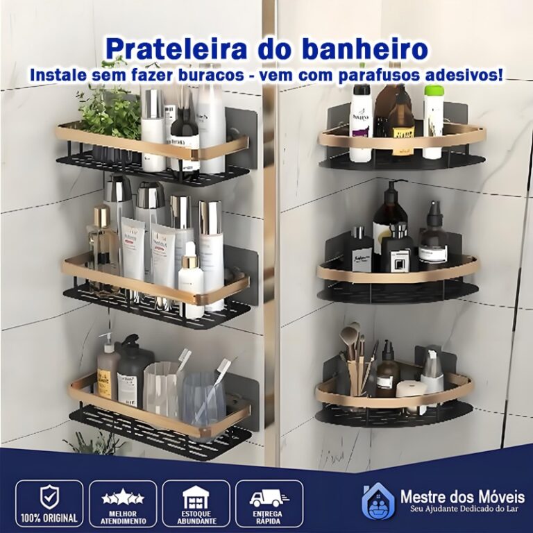 SUPORTE PARA SHAMPOO PARA USO NO BANHEIRO NA PARED